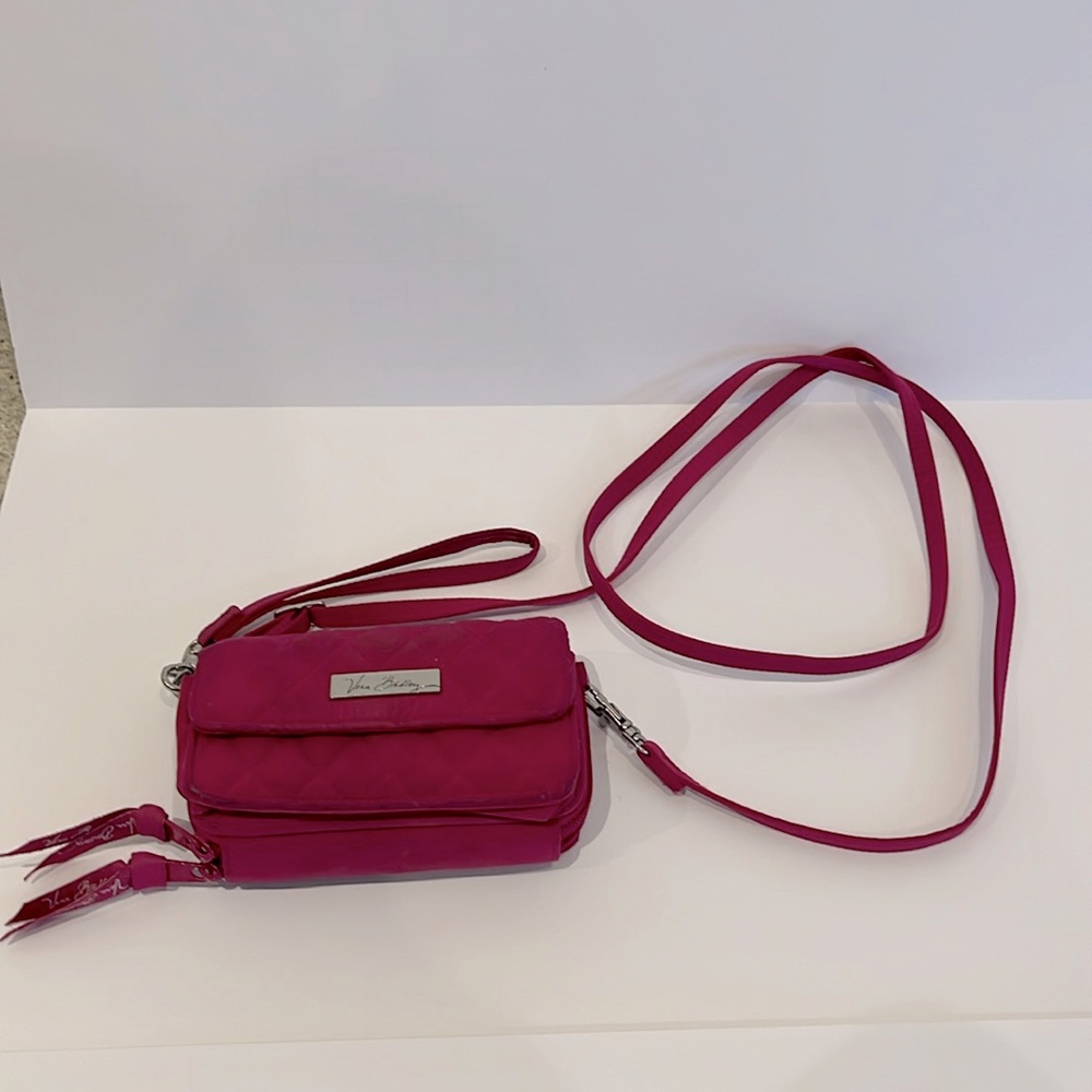 Vera Bradley Pink Wallet with Crossbody Strap